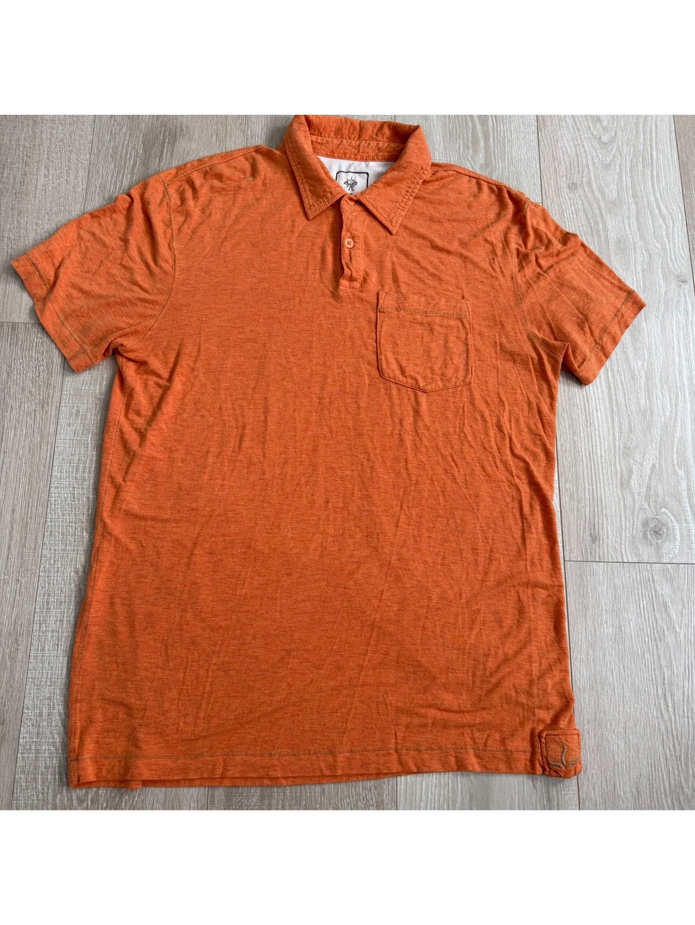 Prana Breathe Orange Short Sleeve Polo Shirt